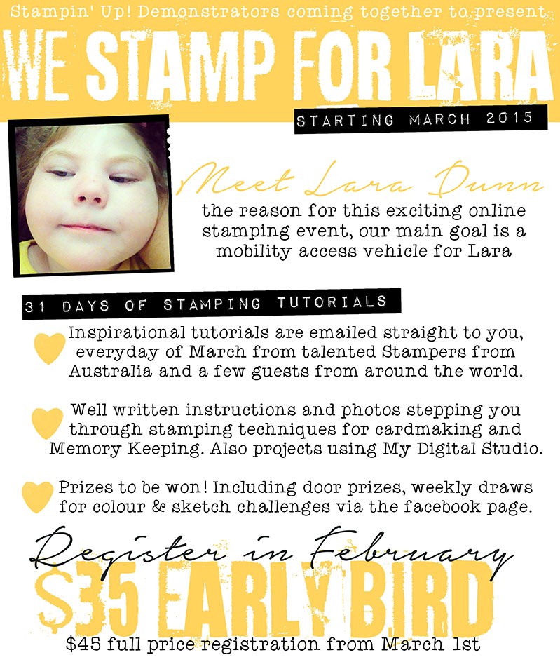 We Stamp for Lara | $35 for daily tutorials each day of March