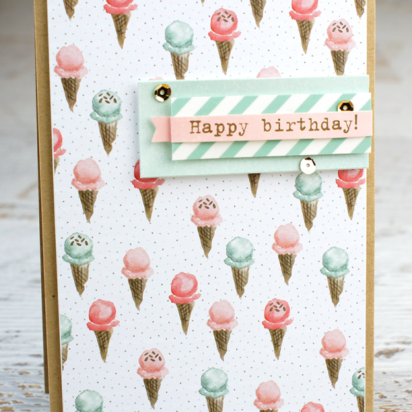 By Teneale Williams | Birthday Bouquet DSP | Calories don't count today, happy birthday greetings from Party With Cake Stamp set. All product from Stampin'Up!