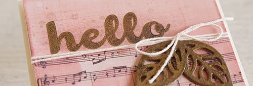 By Teneake Williams | Stampin' Up! Sheet Music Background stamp, Wood Words and Hello Friend Stamp Set