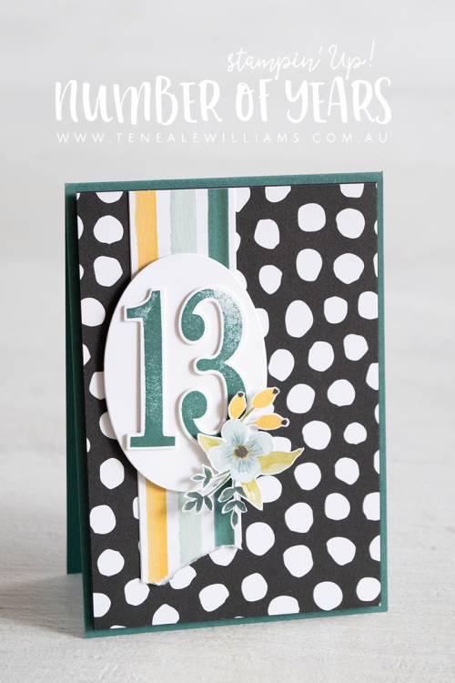 By Teneale Williams | Stampin' Up! Whole lot of Lovely DSP with Number of years Stamp set 