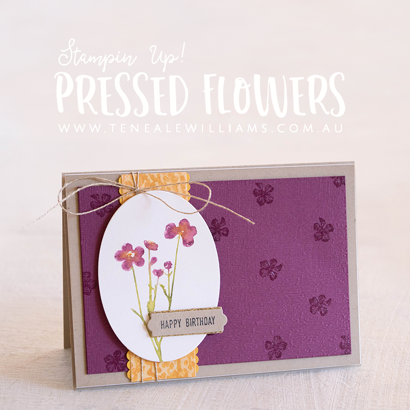 By Teneale Williams | Stampin' Up! Pressed Flowers Stamp Set | Faux watercolour technique