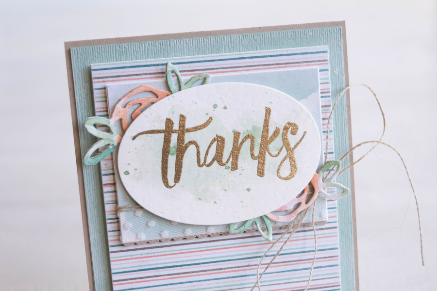 By Teneale Williams | Stampin' Up! products used on watercolour thanks card with flowers