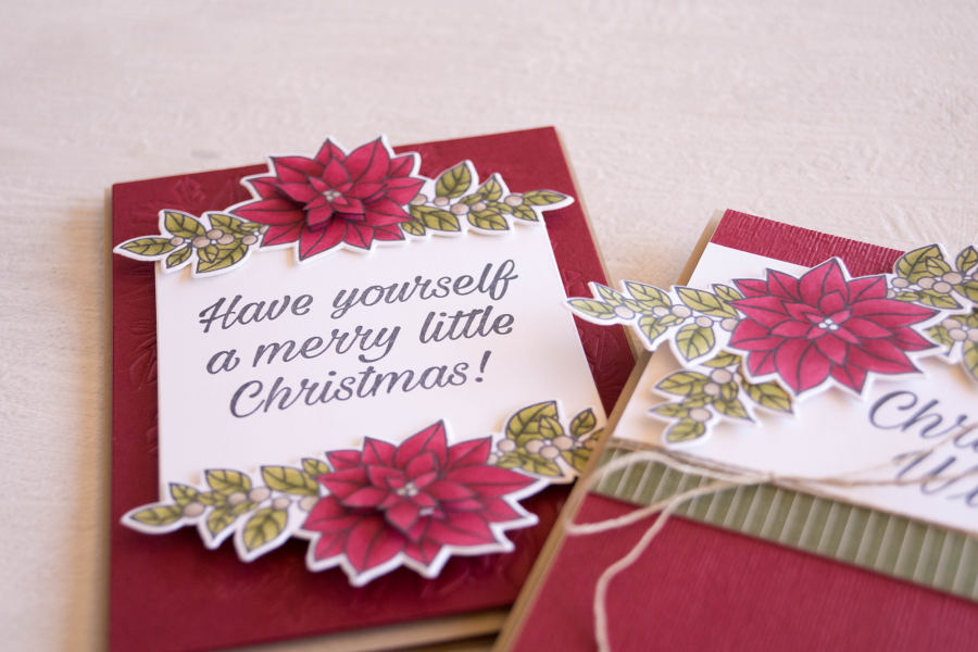 By Teneale Williams | Stampin' Up! Peaceful Poinsettia Bundle Christmas Cards 2018