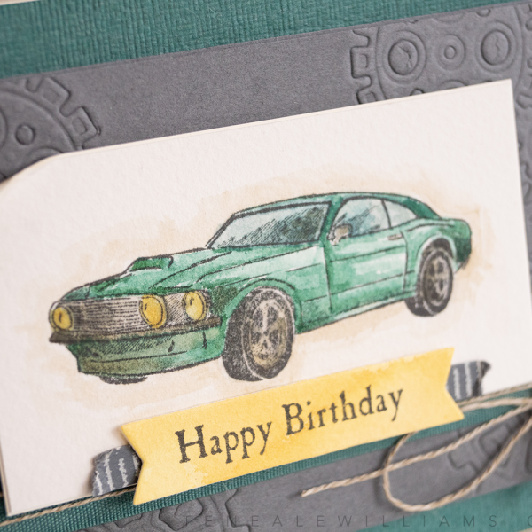 Geared Up Garage from Stampin' Up! | Male watercolour car card by Teneale Williams