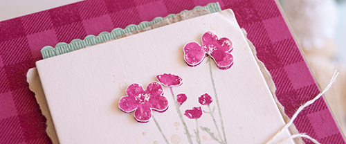 By Teneale Williams | Pressed Flowers and Buffalo Check stamps from Stampin' Up! | TGIF Challenge