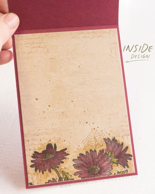 By Teneale Williams Daisy Garden Stamp Set Watercolor on Crumbcake cardstock vintage inspired card Stampin Up