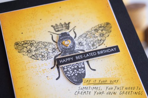 Queen Bee Stamp Set Stampin Up Teneale Williams card idea sponged background
