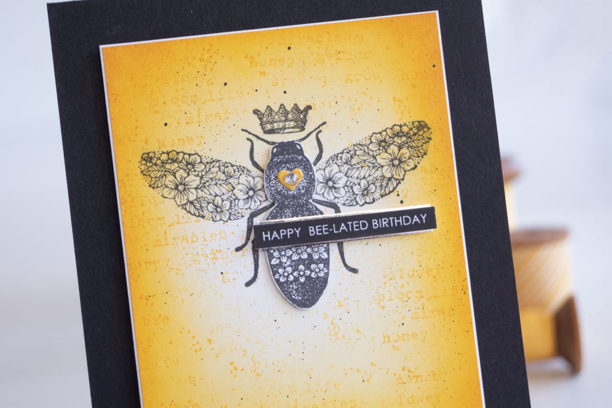 Queen Bee Stamp Set Stampin Up Teneale Williams card idea sponged background